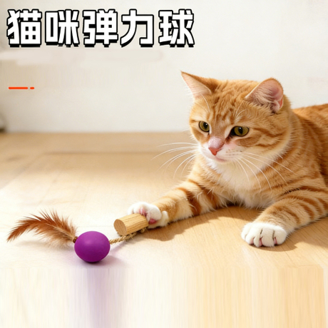 Cat Self-Play Toys Set: Colorful Latex Bouncy Balls & Silicone Ribbon Toys for Kittens | Factory Direct