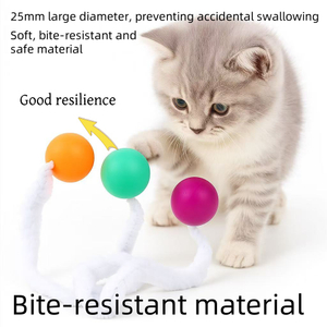 Amazon Caterpillar Elastic Ball Cat Toy, Cat Self-Playing Boredom Relief Rainbow Worm, Scratch And Bite Resistant, Interactive Cat Teaser Wand 西班牙文翻译：