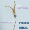  Cat Teaser Rubber Bouncy Ball with Feathers and Hemp Rope – A Lightweight Pet Toy That's Easy to Carry
