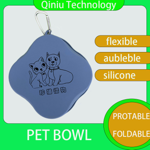  Factory Direct Sales Pet Bowl with Lock, Portable Foldable Silicone Bowl