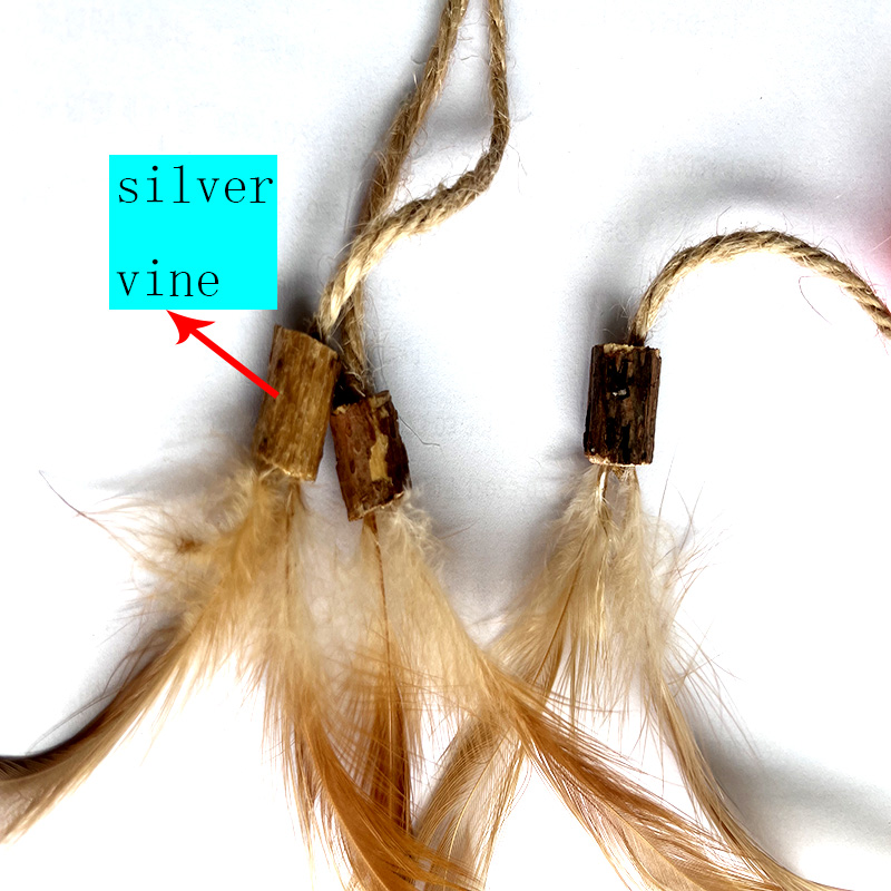 Cross-border Colorful Silicone Elastic Ball with Feather - Cat Self-amusement Matatabi Hemp Rope Cat Teaser Toy