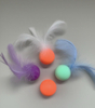 Cat toy: Dopamine elastic ball, silicone bouncing ball, cat teaser wand with feathers, self-amusement toys for relieving boredom, silent cat supplies