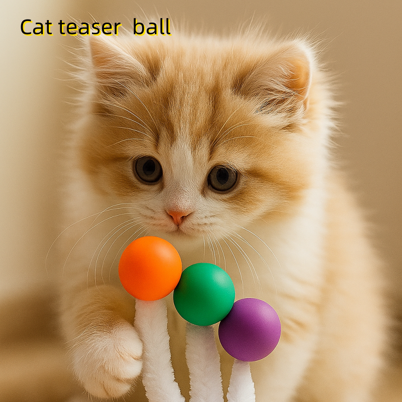 Amazon Caterpillar Elastic Ball Cat Toy, Cat Self-Playing Boredom Relief Rainbow Worm, Scratch And Bite Resistant, Interactive Cat Teaser Wand 西班牙文翻译：